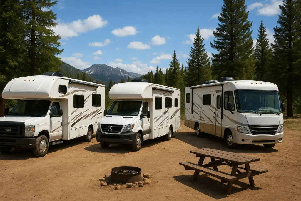Rvs on a campsite
