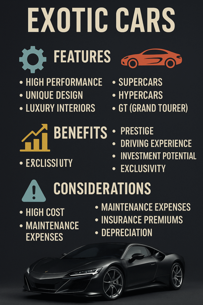exotic car info chart
